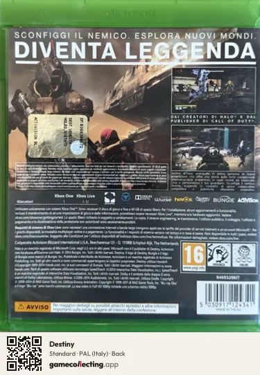 Destiny Xbox One, Italy box back