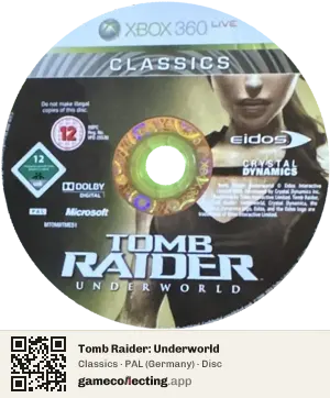 Tomb Raider: Underworld Xbox 360, PAL disc