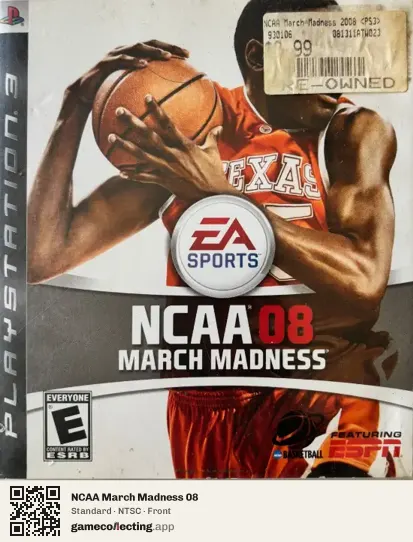 NCAA March Madness 08 PlayStation 3, NTSC box front