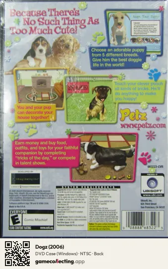 Dogz (2006) Computer, NTSC box back