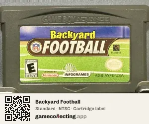 Backyard Football Game Boy Advance, NTSC cartridge label
