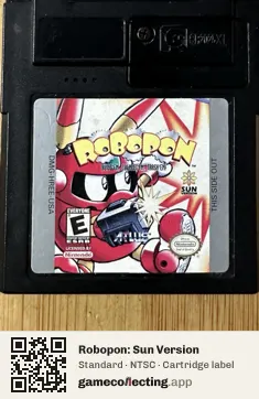 Robopon: Sun Version Game Boy Color, NTSC cartridge label