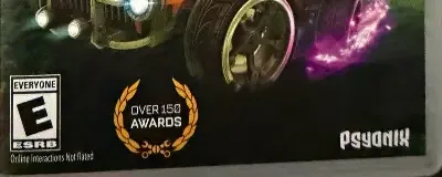Rocket League, the ESRB box on its front