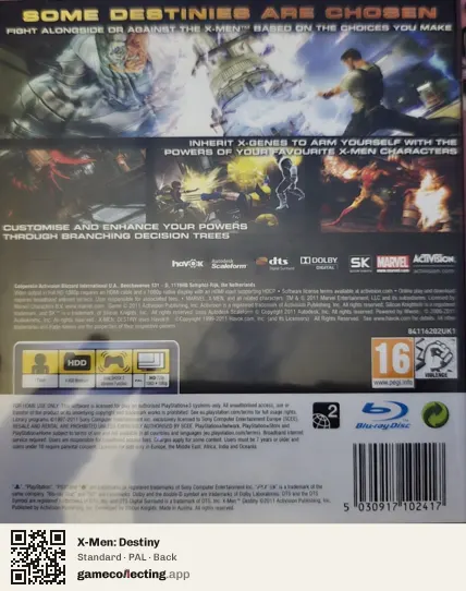 X-Men: Destiny PlayStation 3, PAL box back