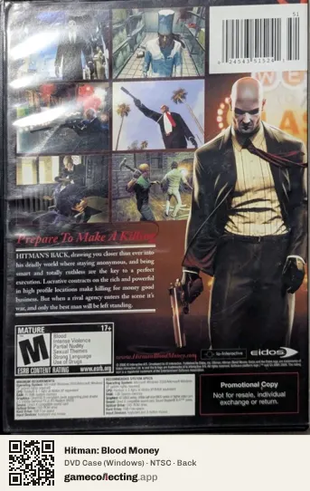 Hitman: Blood Money Computer, NTSC box back