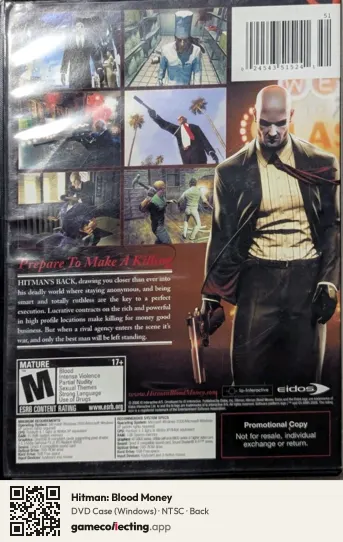 Hitman: Blood Money Computer, NTSC box back