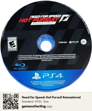Need for Speed: Hot Pursuit Remastered PlayStation 4, NTSC disc