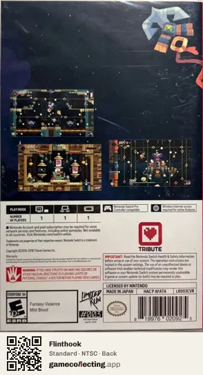 Flinthook Nintendo Switch, NTSC box back