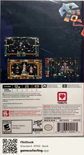 Flinthook Nintendo Switch, NTSC box back