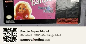Barbie Super Model Super Nintendo Entertainment System, NTSC cartridge label