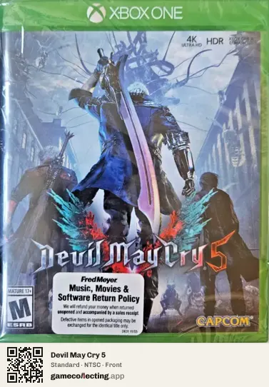 Devil May Cry 5 Xbox One, NTSC box front