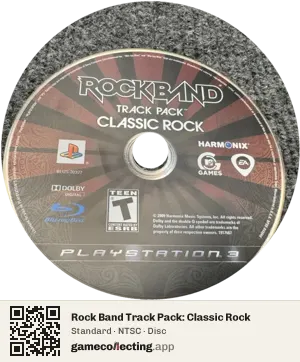 Rock Band Track Pack: Classic Rock PlayStation 3, NTSC disc