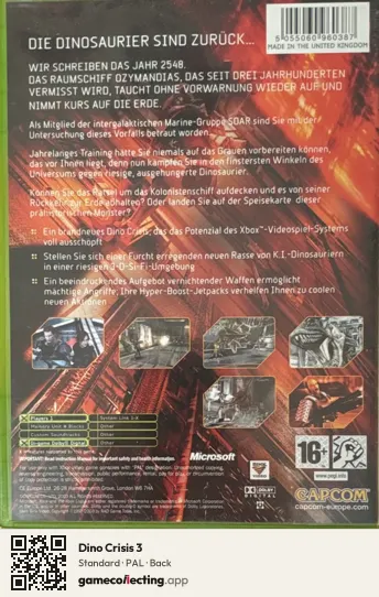 Dino Crisis 3 Xbox, PAL box back