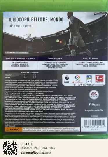FIFA 18 Xbox One, Italy box back