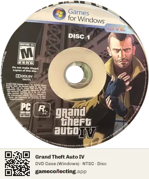 Grand Theft Auto IV Computer, NTSC disc