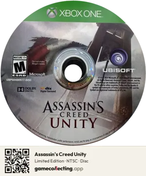 Assassin's Creed Unity Xbox One, NTSC disc