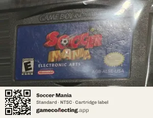 Soccer Mania Game Boy Advance, NTSC cartridge label