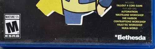 Fallout 4, the ESRB box on its front