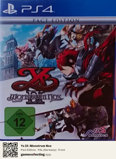 Ys IX: Monstrum Nox PlayStation 4, Germany box front