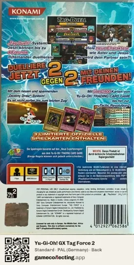 Yu-Gi-Oh! GX Tag Force 2 PlayStation Portable, Germany box back