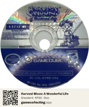 Harvest Moon: A Wonderful Life Nintendo GameCube, NTSC disc