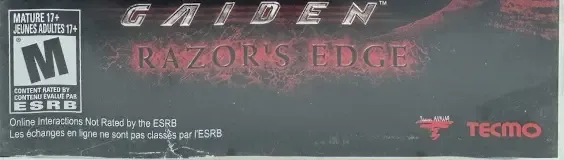 Ninja Gaiden 3: Razor's Edge, the ESRB box on its front