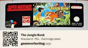 The Jungle Book Super Nintendo Entertainment System, PAL cartridge label