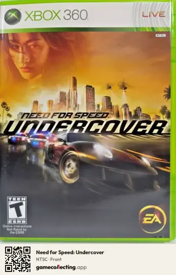 Need for Speed: Undercover Xbox 360, NTSC box front