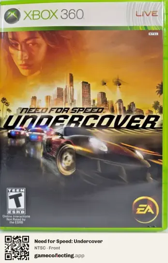 Need for Speed: Undercover Xbox 360, NTSC box front