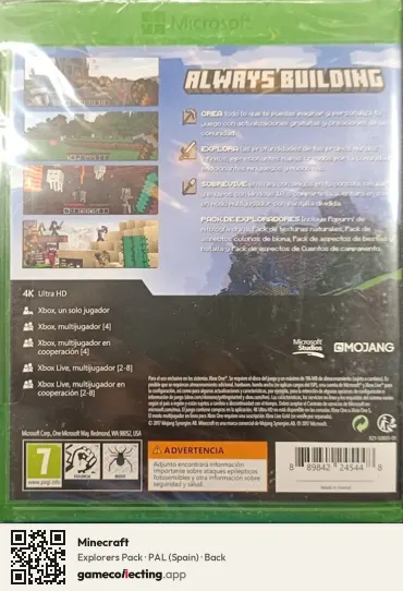 Minecraft Xbox One, Spain box back