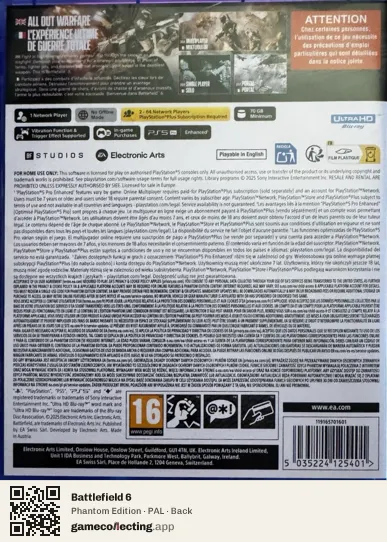 Battlefield 6 PlayStation 5, PAL box back