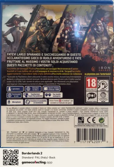 Borderlands 2 PlayStation Vita, Italy box back