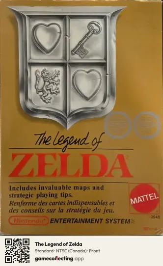 The Legend of Zelda Nintendo Entertainment System, Canada box front