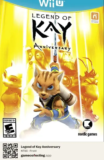 Legend of Kay Anniversary Nintendo Wii U, NTSC box front