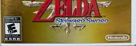 The Legend of Zelda: Skyward Sword, the ESRB box on its front