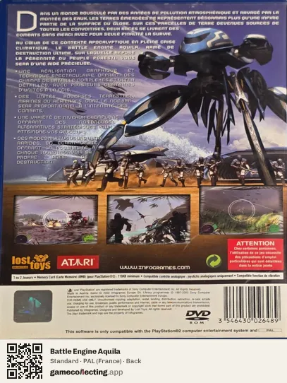Battle Engine Aquila PlayStation 2, France box back