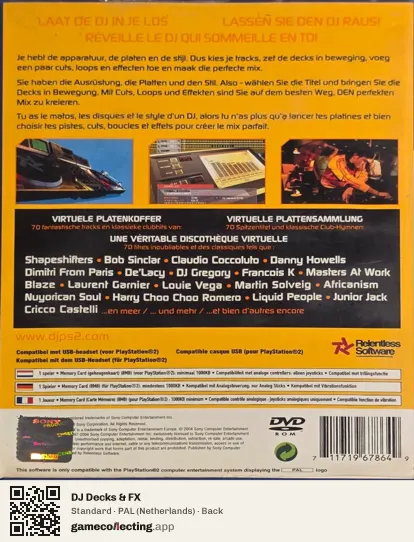 DJ Decks & FX PlayStation 2, Netherlands box back