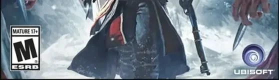 Assassin's Creed Rogue, the ESRB box on its front