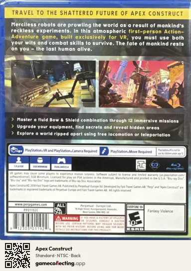 Apex Construct PlayStation 4, NTSC box back