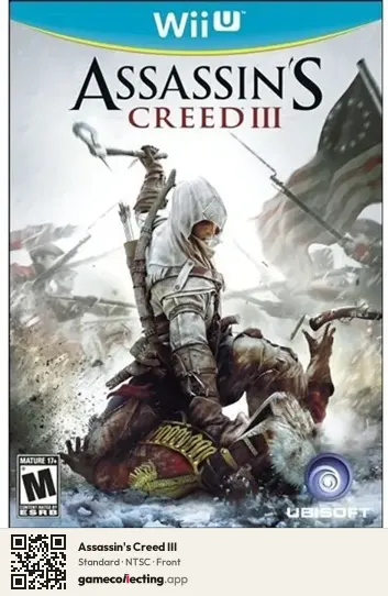 Assassin's Creed III Nintendo Wii U, NTSC box front
