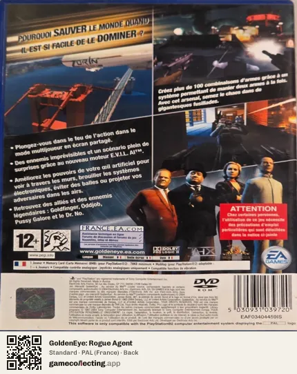 GoldenEye: Rogue Agent PlayStation 2, France box back