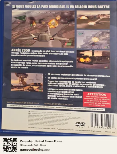 Dropship: United Peace Force PlayStation 2, PAL box back