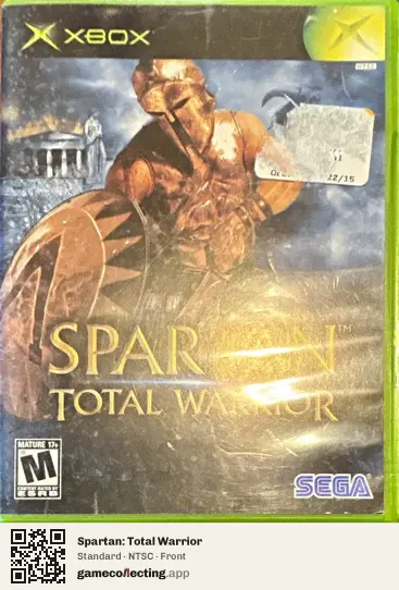 Spartan: Total Warrior Xbox, NTSC box front
