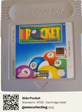 Side Pocket Game Boy, NTSC cartridge label