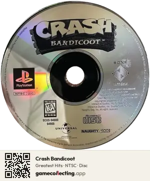 Crash Bandicoot PlayStation, NTSC disc