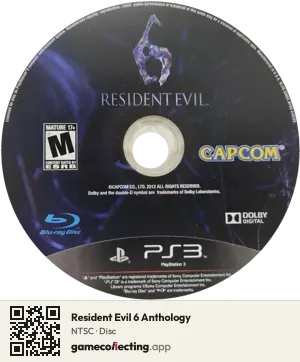 Resident Evil 6 Anthology PlayStation 3, NTSC disc