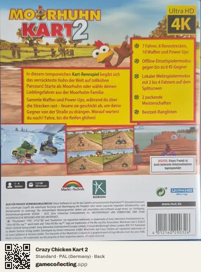 Crazy Chicken Kart 2 PlayStation 5, Germany box back