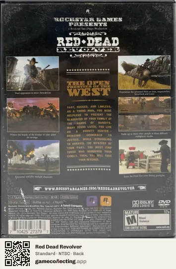 Red Dead Revolver PlayStation 2, NTSC box back