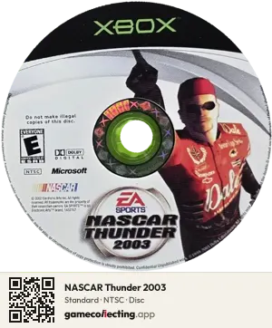 NASCAR Thunder 2003 Xbox, NTSC disc