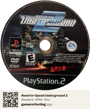 Need for Speed Underground 2 PlayStation 2, NTSC disc